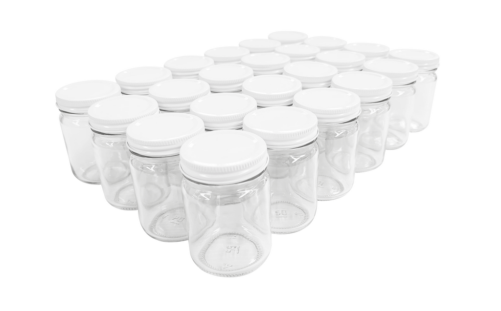 Tarro conserva 125ml. rosca 53 lámina blanca // Set de 24 piezas