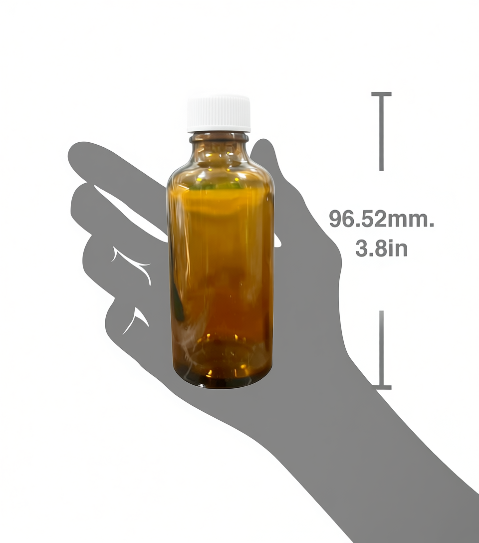 set de 24 frascos multiusos de 50ml. ámbar / 24 tapas de polipropileno color blancas
