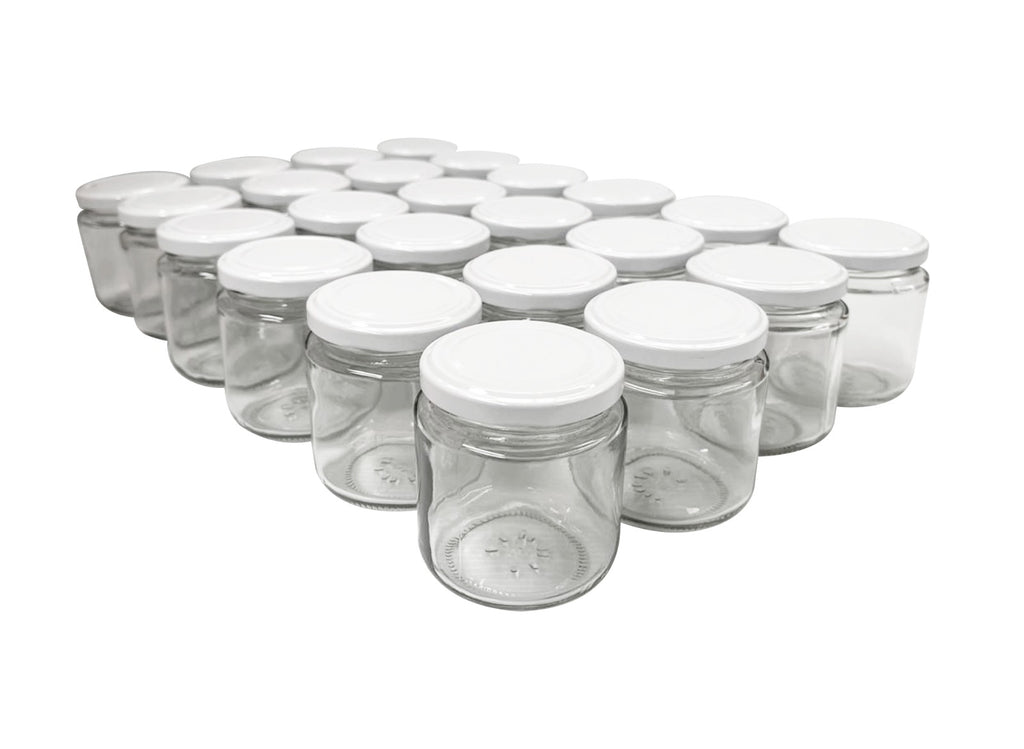 24 Tarro 210 ml (7 Oz) con tapa Twist off blanca, conservas, recuerdos, XV años