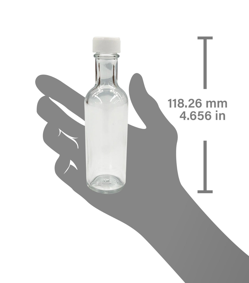 Mini Licorera Redonda 50 ml Tapa Plástica Blanca Set de 24 pz