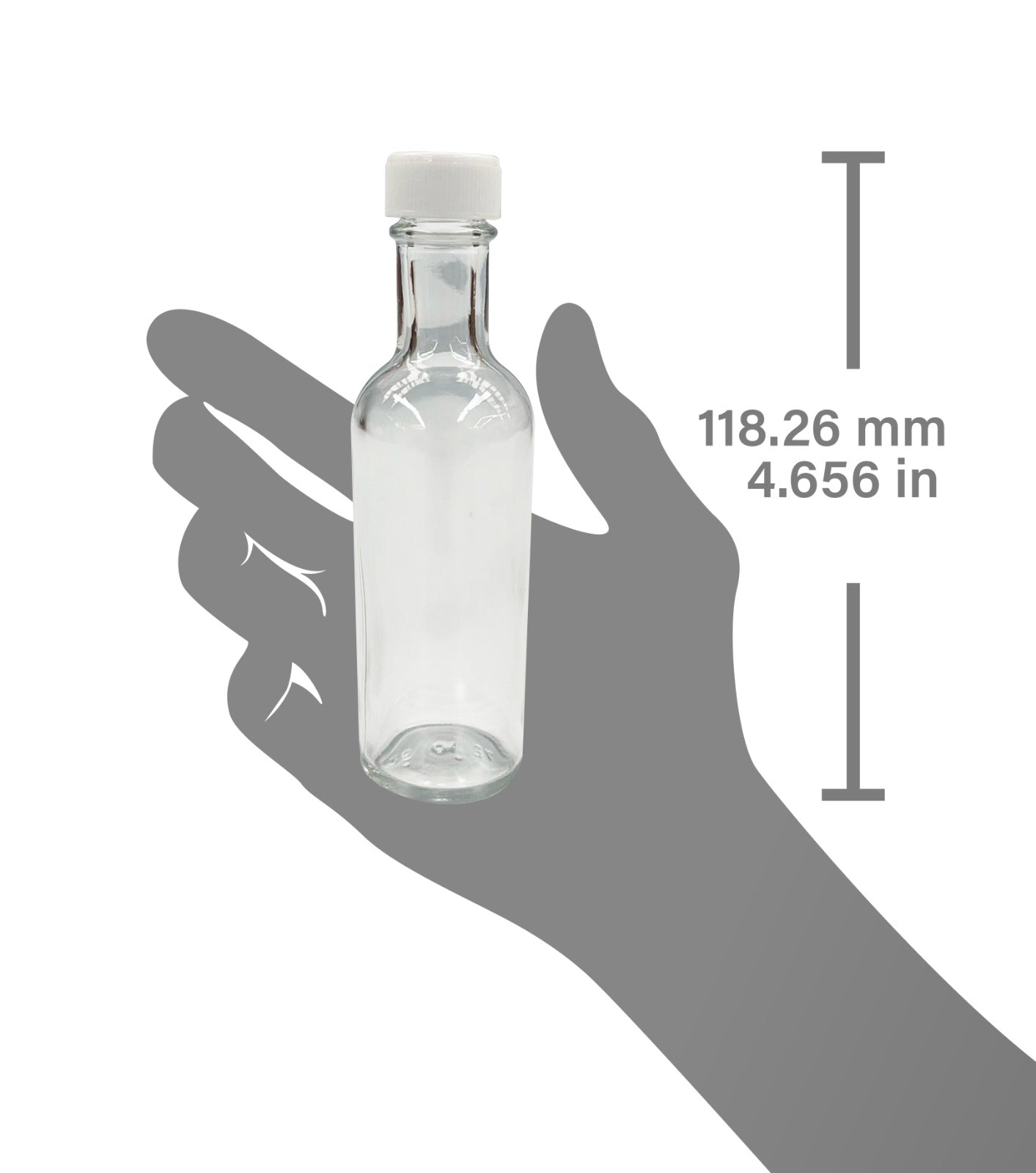 Mini Licorera Redonda 50 ml Tapa Plástica Blanca Set de 24 pz