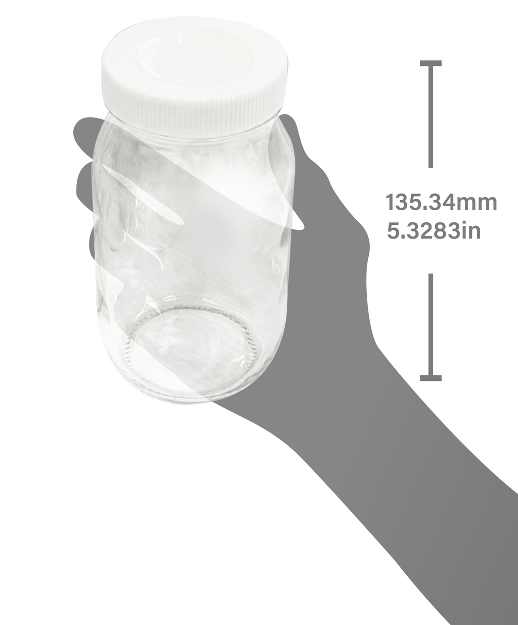 Set de 24 piezas del tarro 460ml. / con 24 tapas de polipropileno 63 blancas