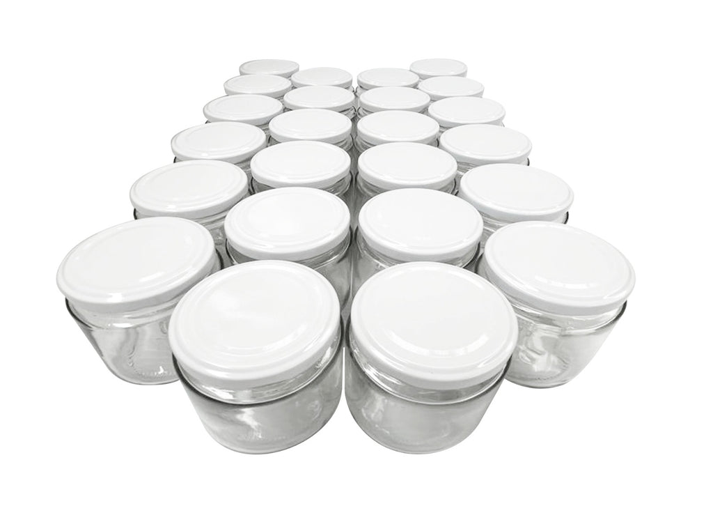 24 Tarro 210 ml (7 Oz) con tapa Twist off blanca, conservas, recuerdos, XV años