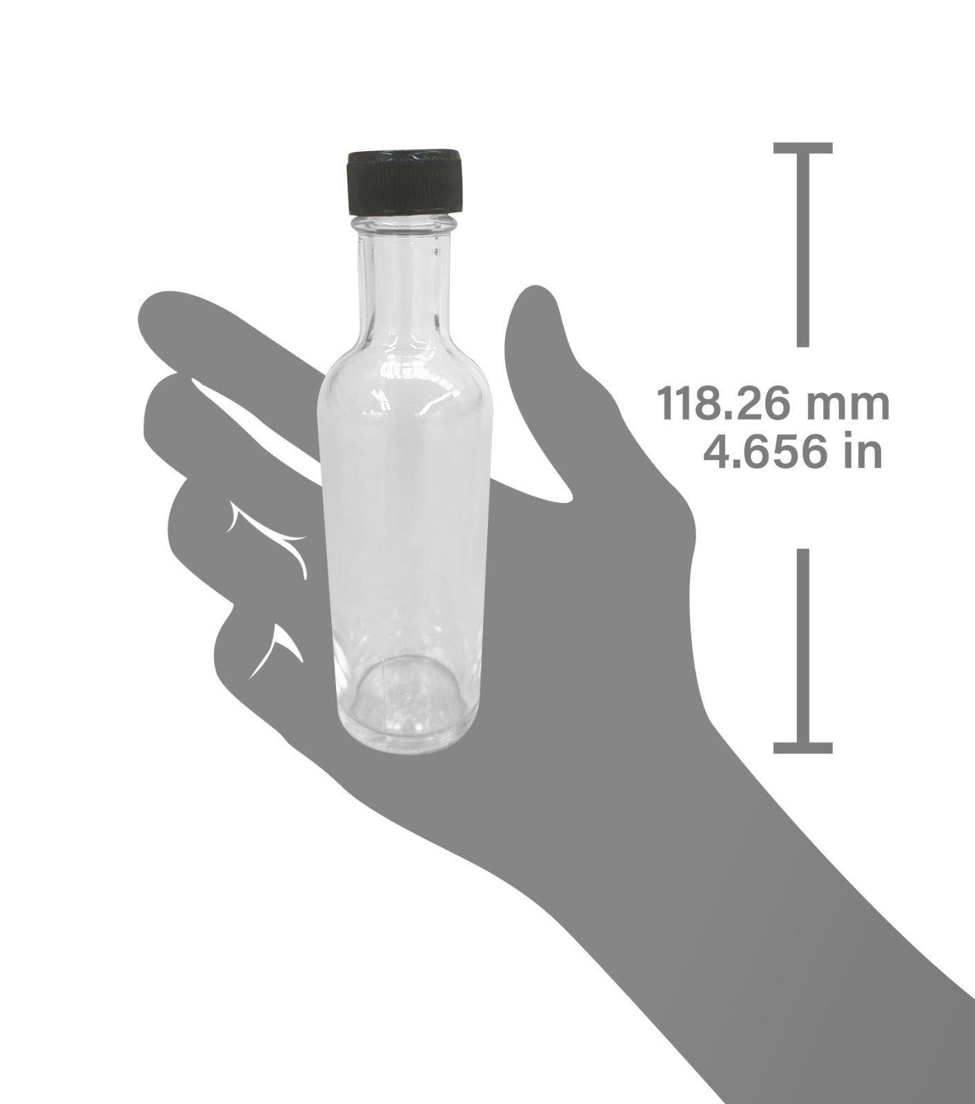 Mini licorera Redonda 50 ml tapa plástica negra , Set de 24 piezas
