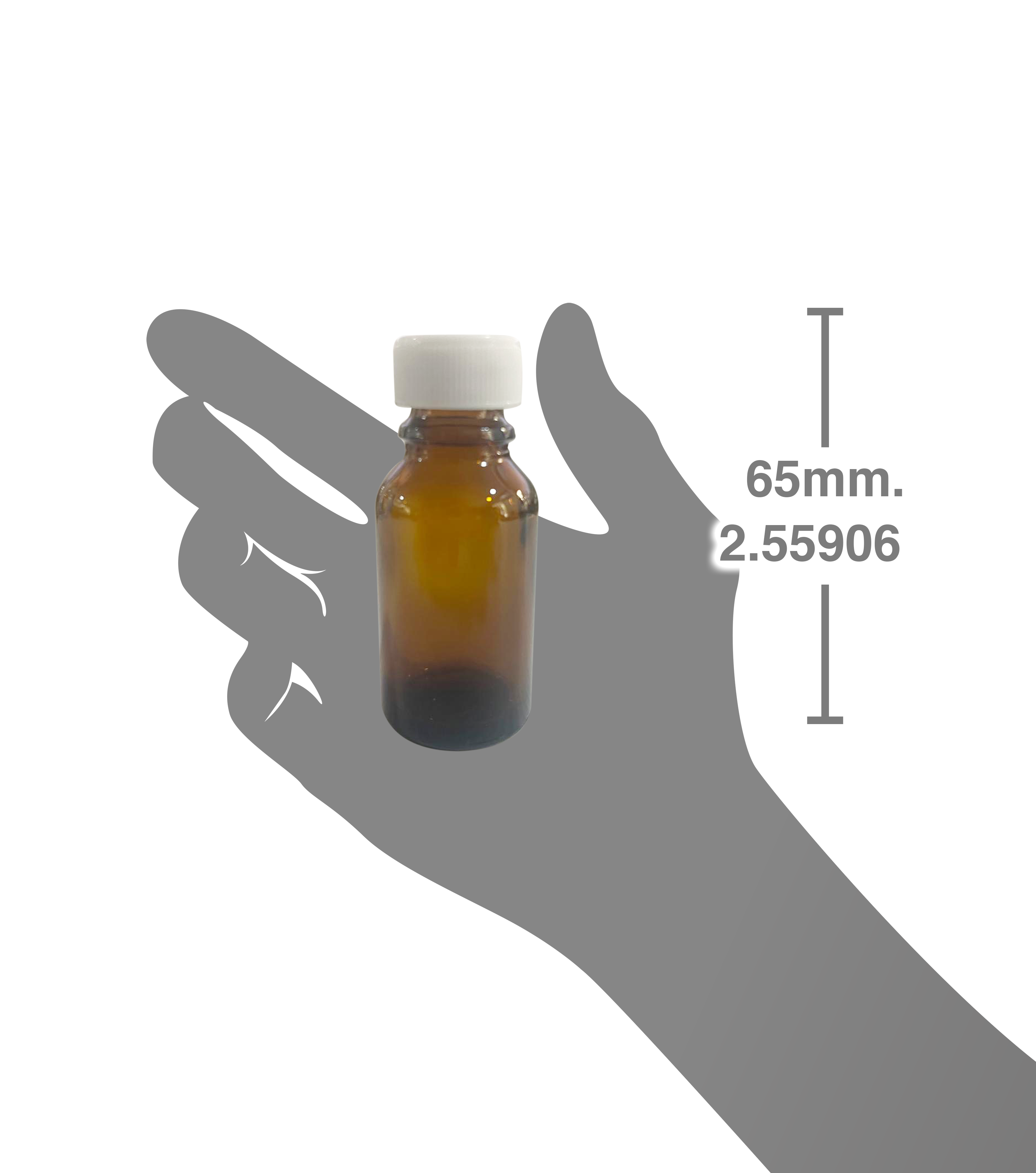 Practico set de 24 frascos multiusos de 15ml. ámar / con 24 tapa roscas 18 polipropileno blancas