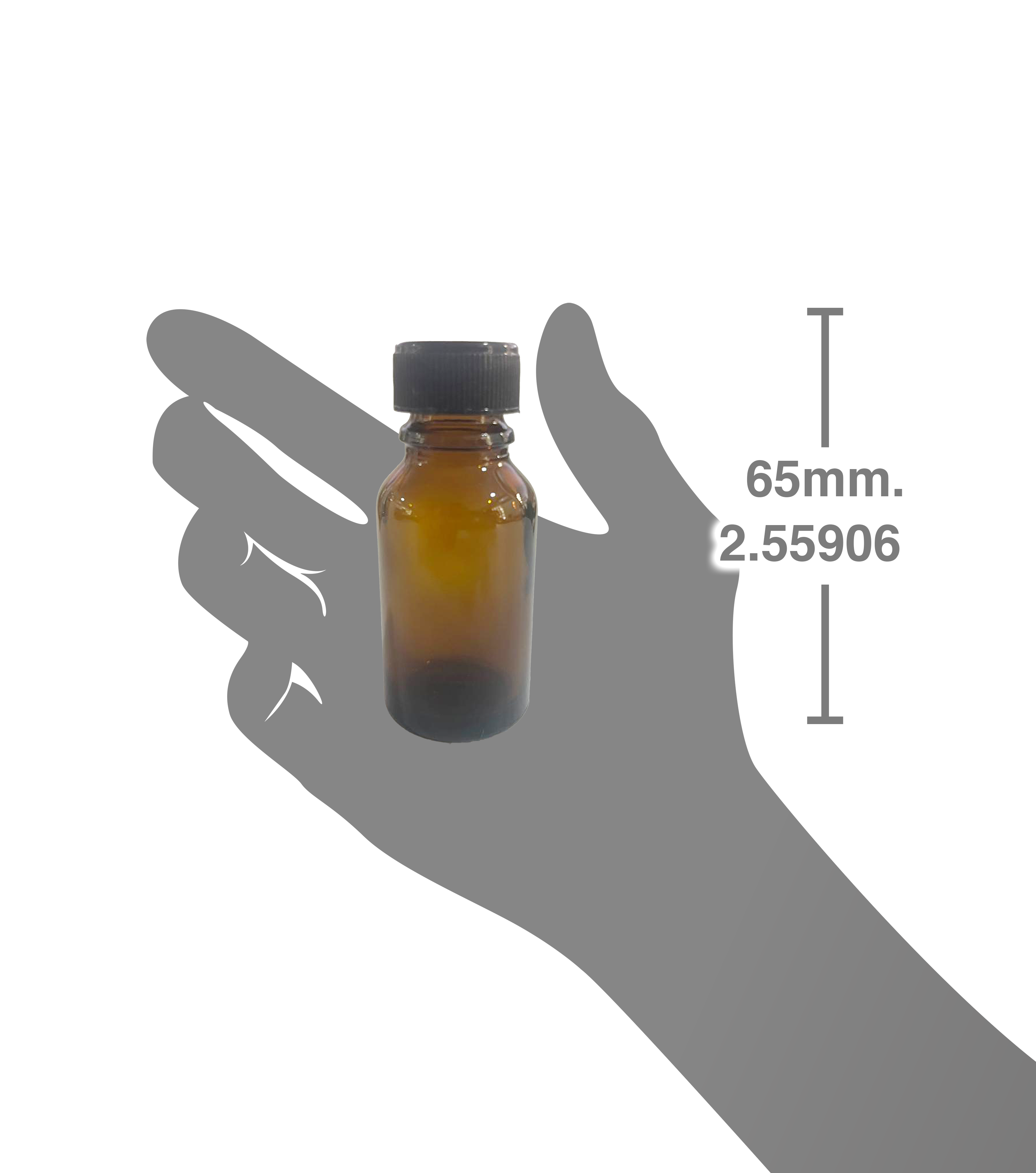 Set de 24 frascos multiusos 15ml. ámbar / con 24 tapa roscas de color negro polipropileno