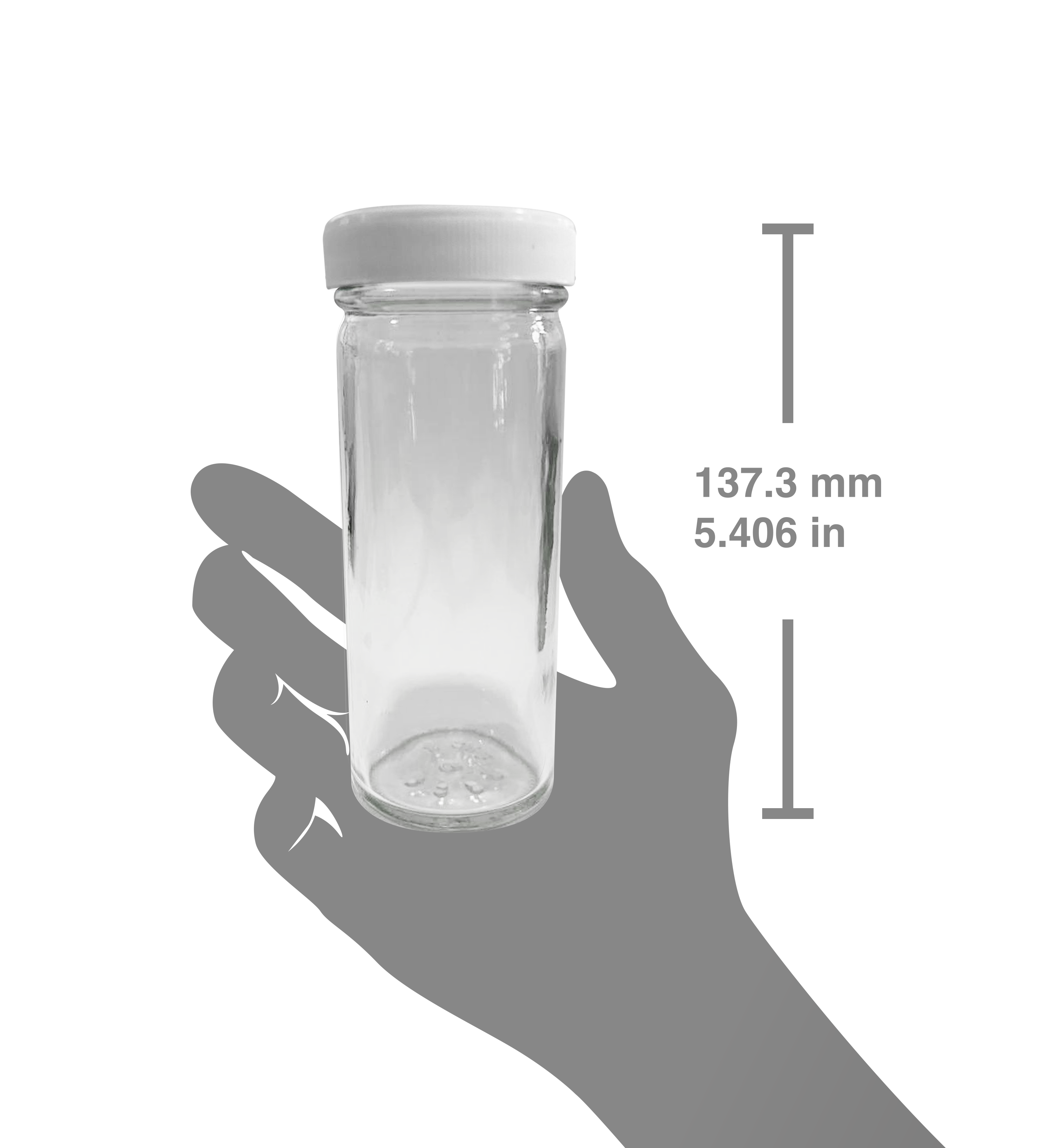 Set de 24 tarros cilíndricos especieros de 125ml. / con 24 taparroscas polipropileno 48 color blancas