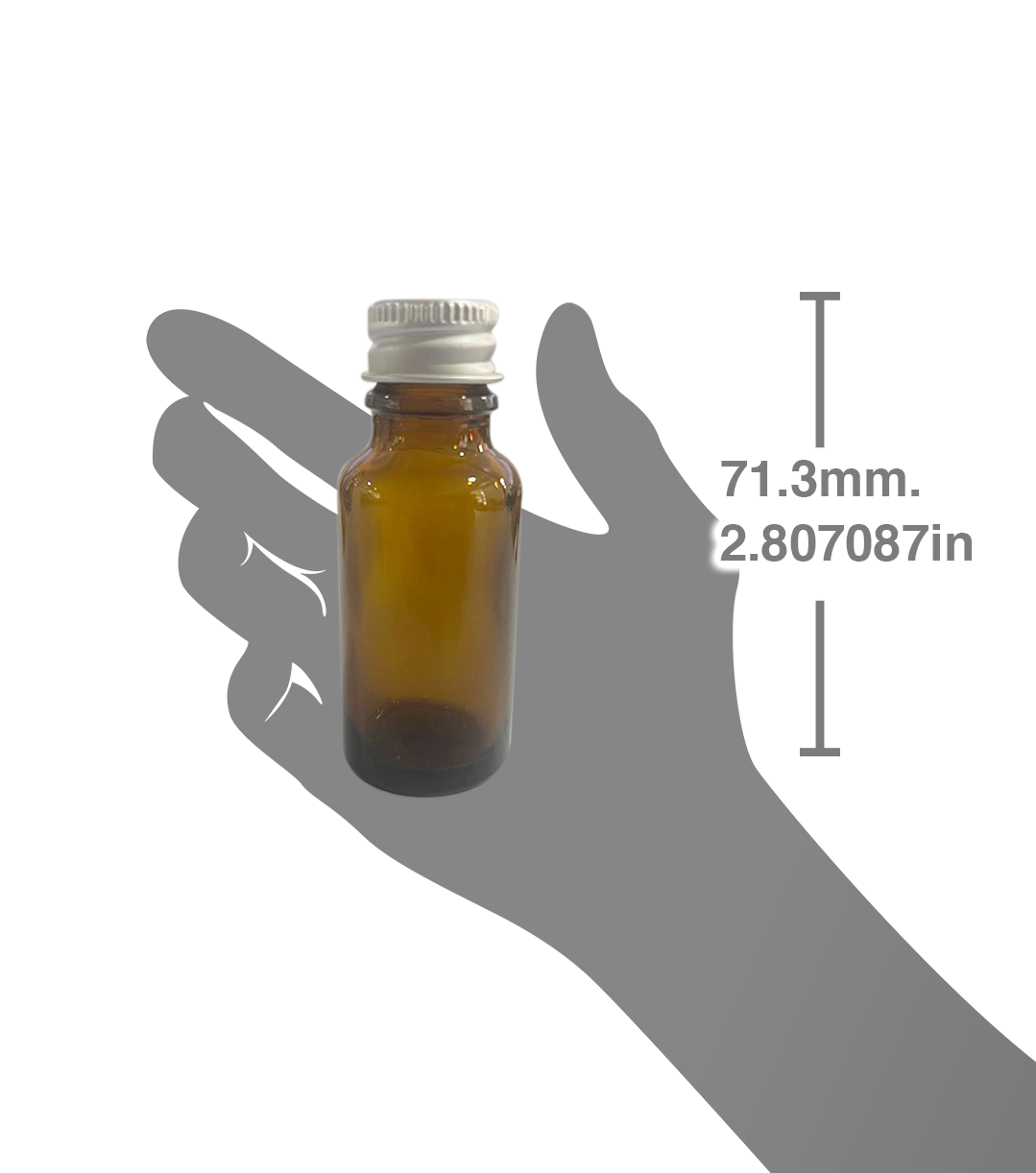 24 frascos goteros multiusos 20ml. ámbar / 24 tapas de aluminio tono: plata (silver).