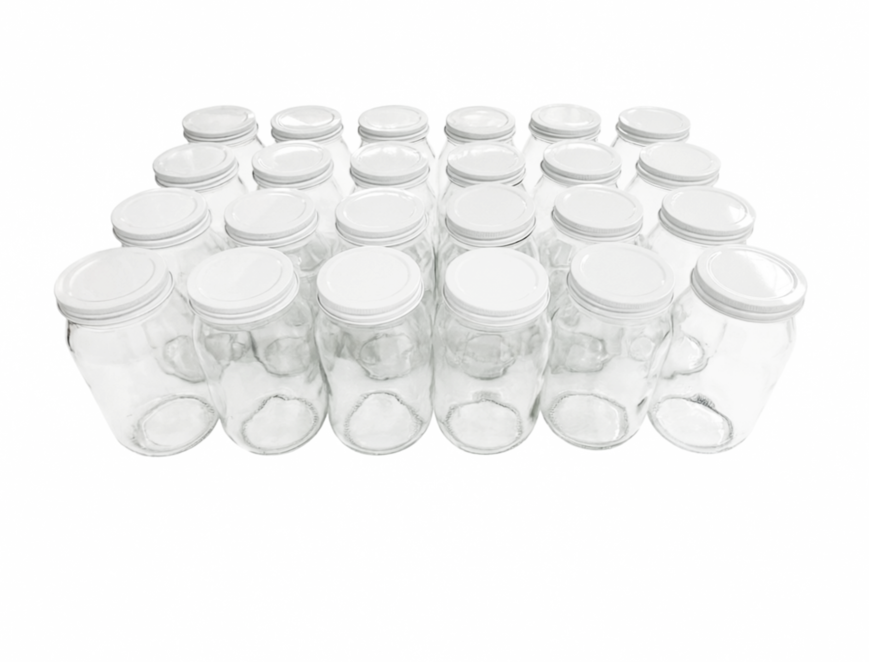 Set completo de 24 tarros con 460ml. de capacidad // con 24 tapas de la rosca 63 STD lámina